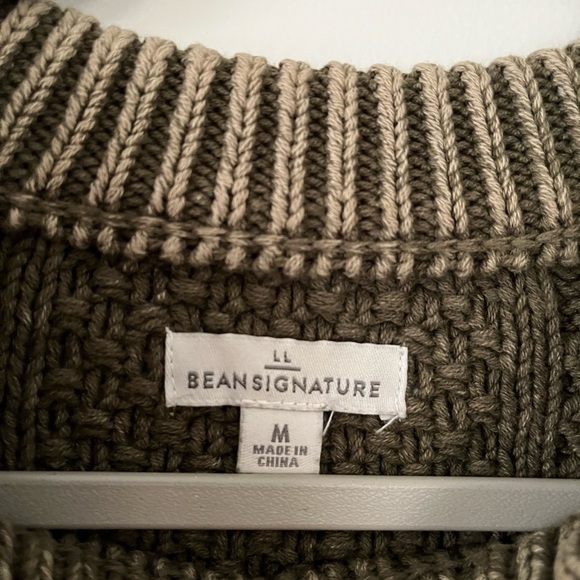 Green Cable Knit LL Bean Sweater - Picture 5 of 7